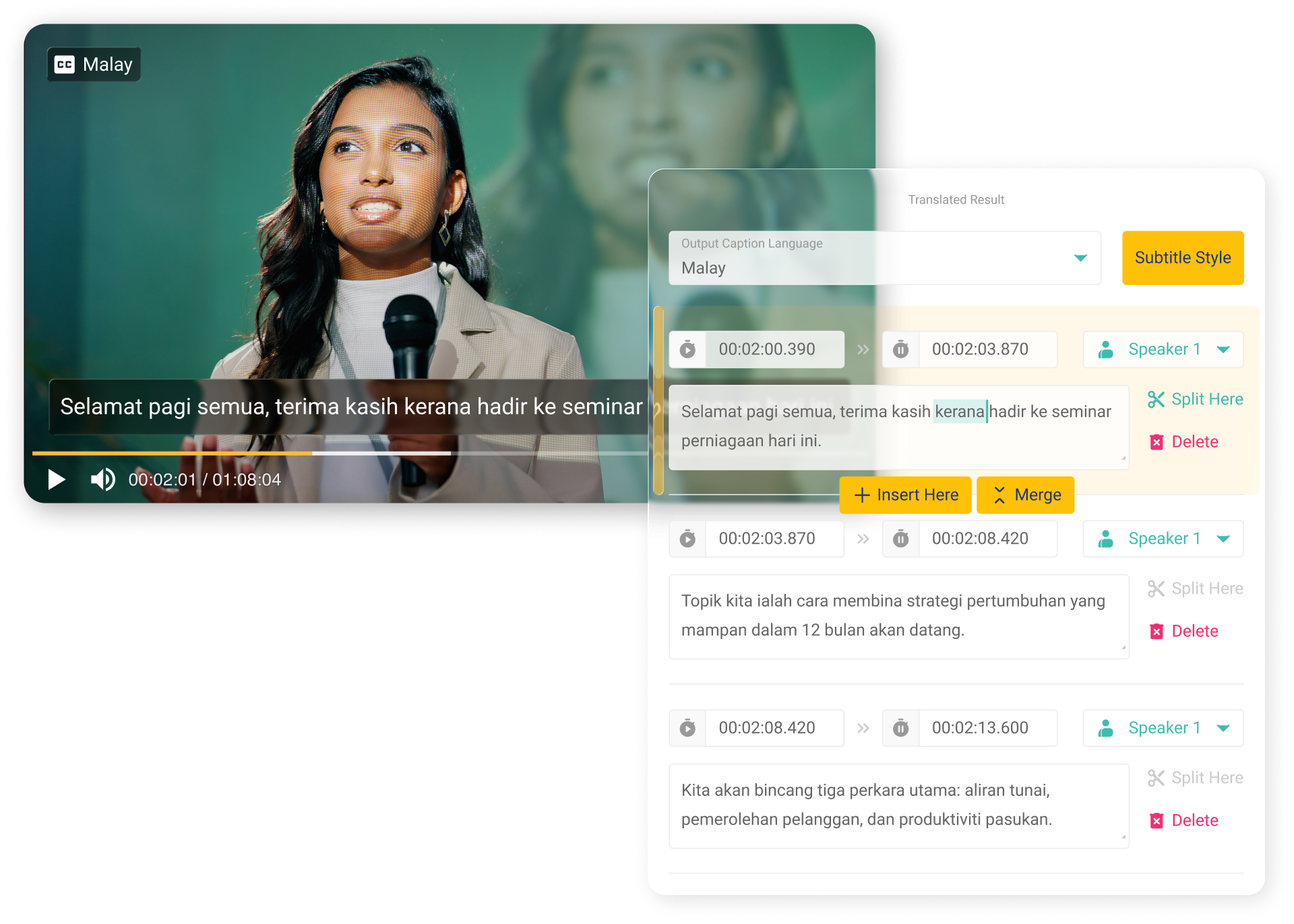 Output Translated Closed Caption